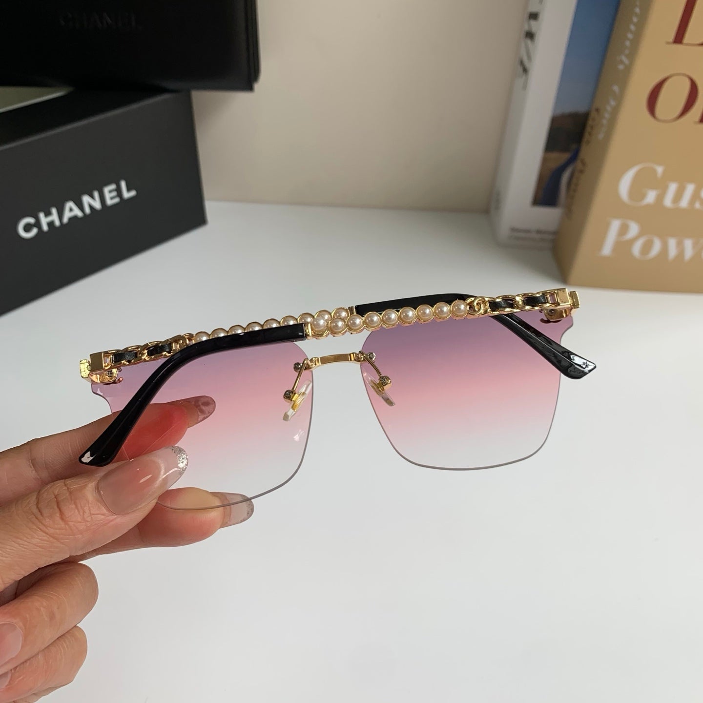 Chanel Oversized Silver Lens Sunglasses for Men & Women - 357997 - detail image 9