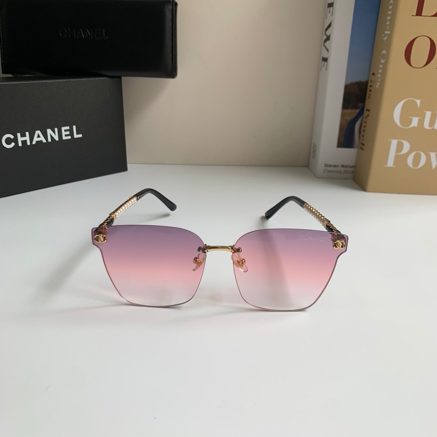 Chanel Oversized Silver Lens Sunglasses for Men & Women - 357997 - detail image 3