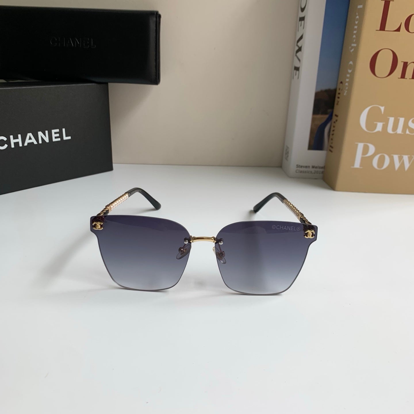 Chanel Oversized Silver Lens Sunglasses for Men & Women - 357998 - detail image 5