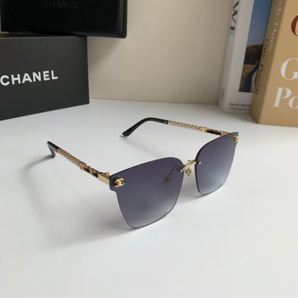 Chanel Oversized Silver Lens Sunglasses for Men & Women - 357998