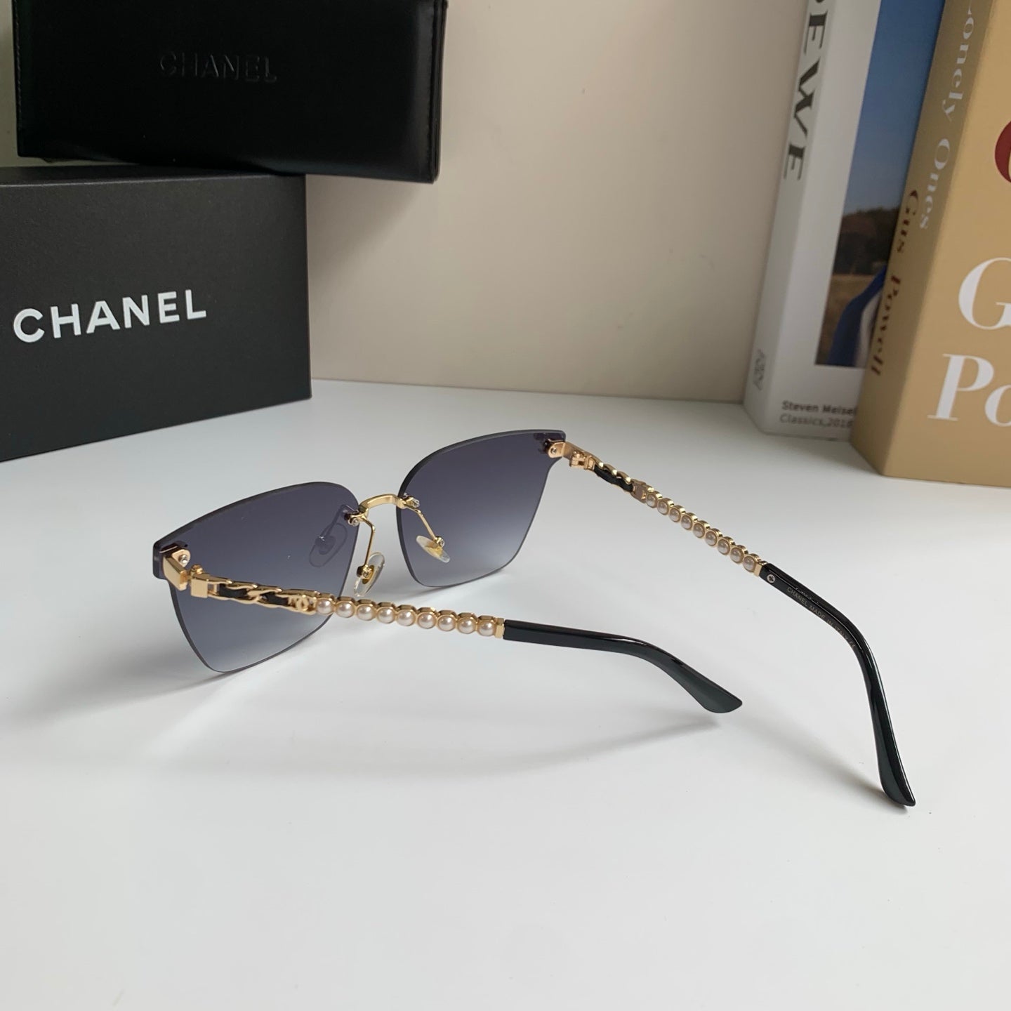 Chanel Oversized Silver Lens Sunglasses for Men & Women - 357998 - detail image 8