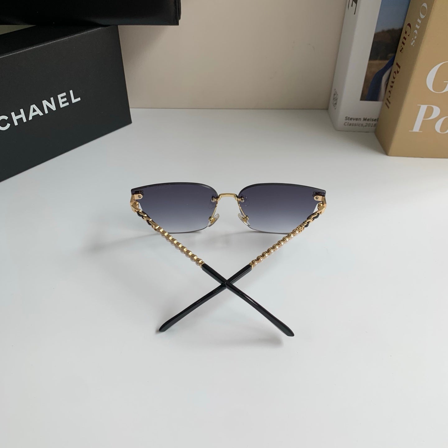 Chanel Oversized Silver Lens Sunglasses for Men & Women - 357998 - detail image 7