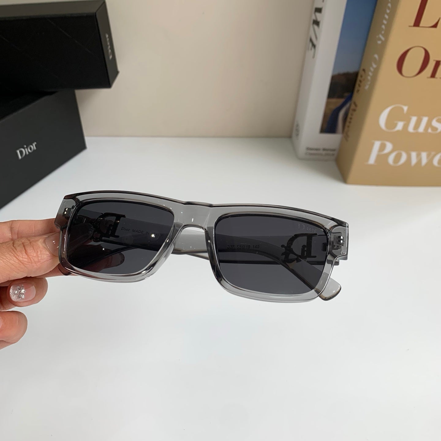 Dior Polarized Square Silver Lens Sunglasses for Men & Women - 449153 - detail image 4