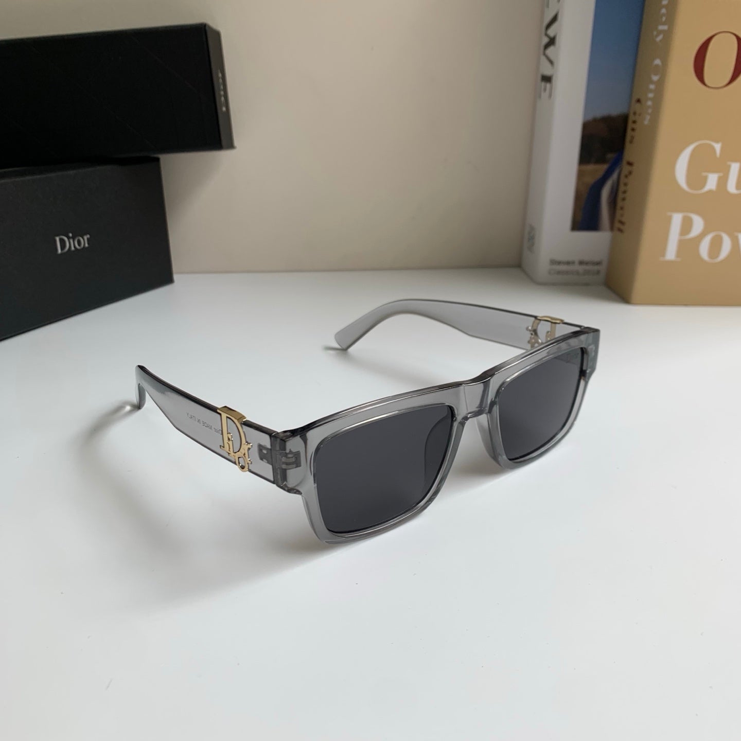 Dior Polarized Square Silver Lens Sunglasses for Men & Women - 358209