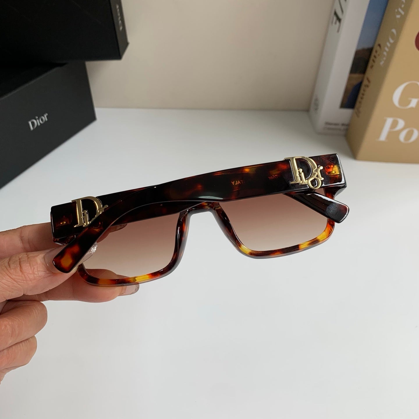 Dior Polarized Square Red Lens Sunglasses for Men & Women - 358210 - detail image 9