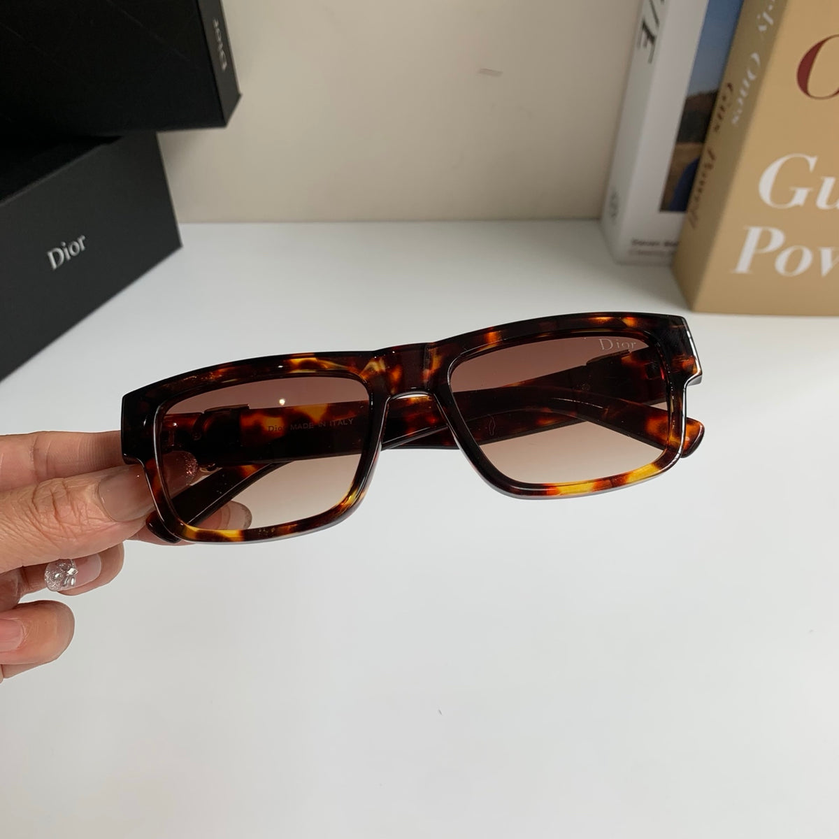 Dior Polarized Square Red Lens Sunglasses for Men & Women - 449154 - detail image 3