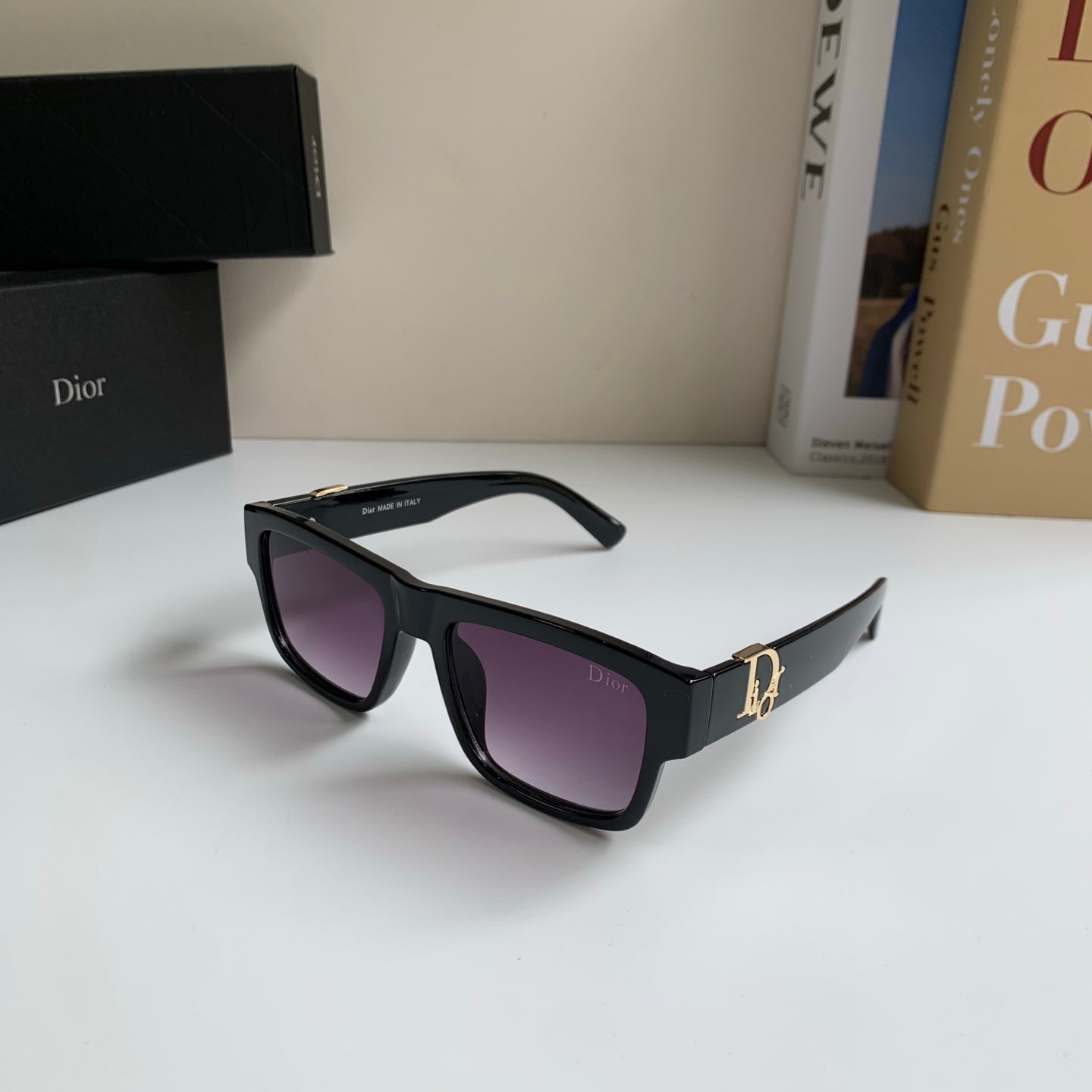 Dior Polarized Square Black Lens Sunglasses for Men & Women - 358211 - detail image 2