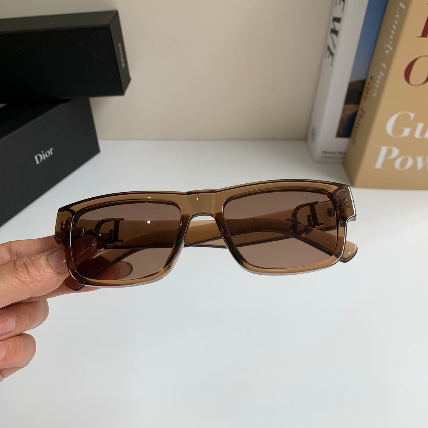 Dior Polarized Square Brown Lens Sunglasses for Men & Women - 358214 - detail image 3