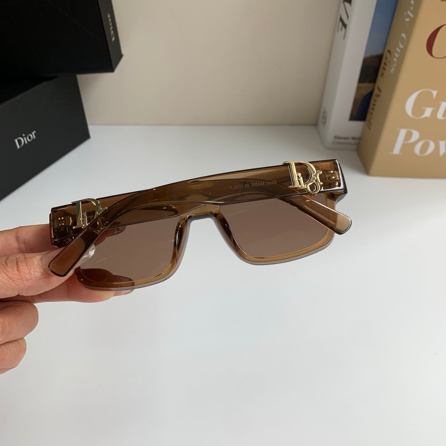 Dior Polarized Square Brown Lens Sunglasses for Men & Women - detail image 6