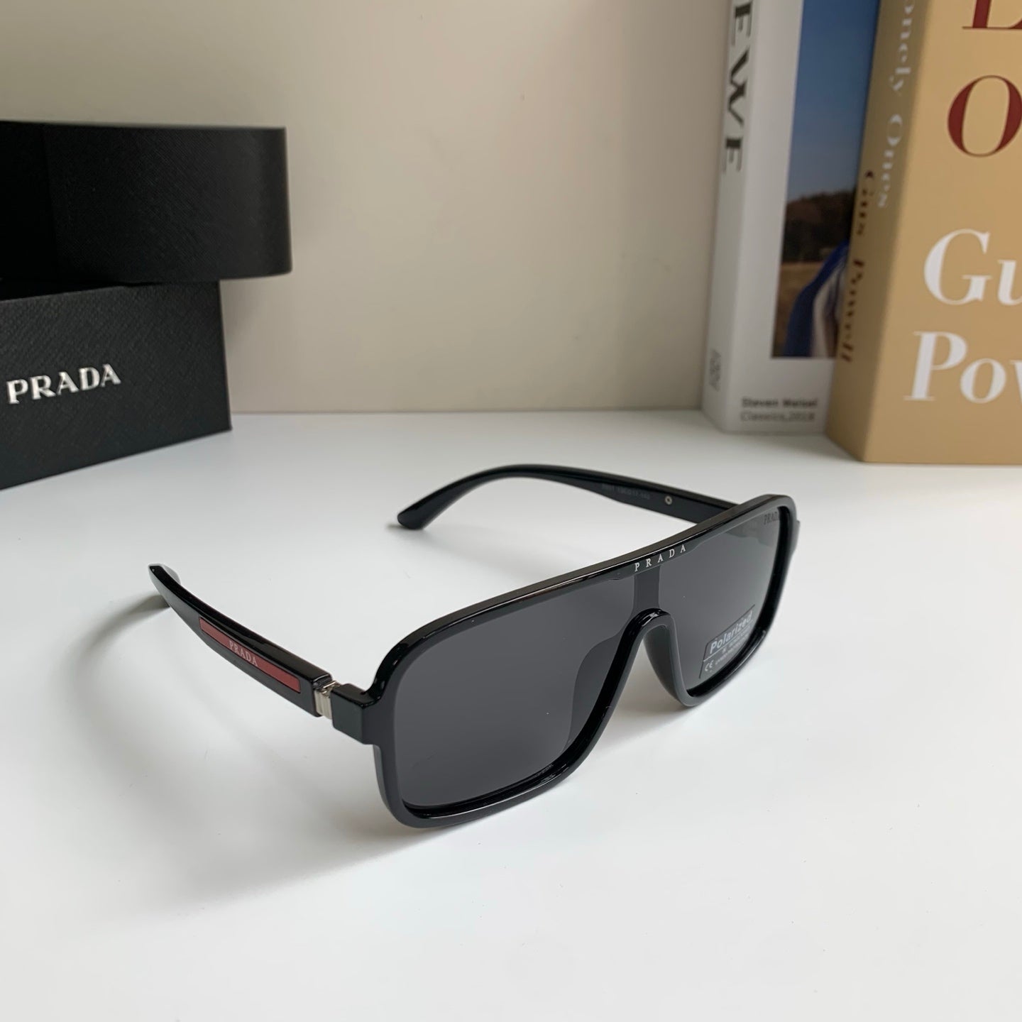 Prada Square Black Lens Sunglasses for Men & Women - 372068