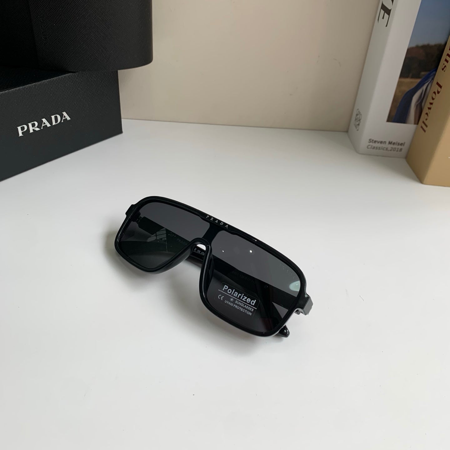 Prada Square Black Lens Sunglasses for Men & Women - 372068 - detail image 3