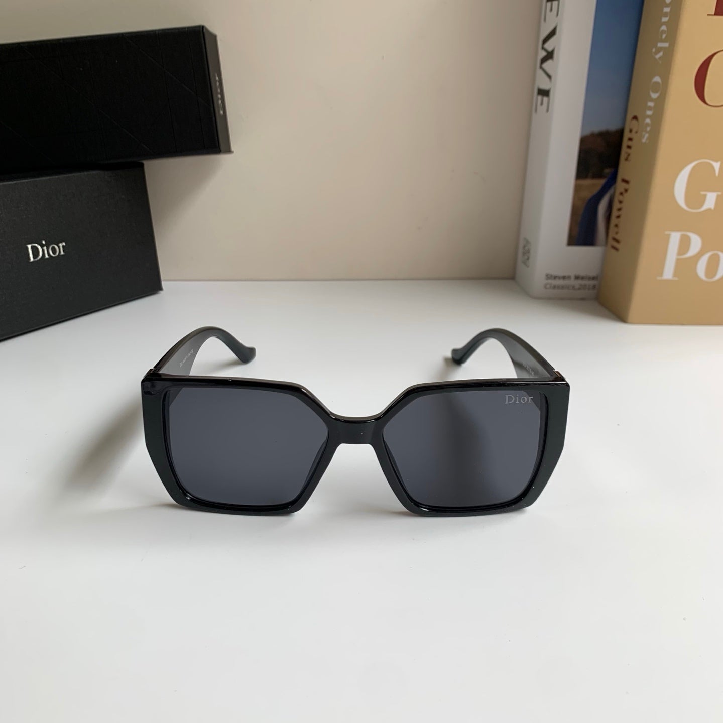 Dior Polarized Square Black Lens Sunglasses for Men & Women - detail image 3