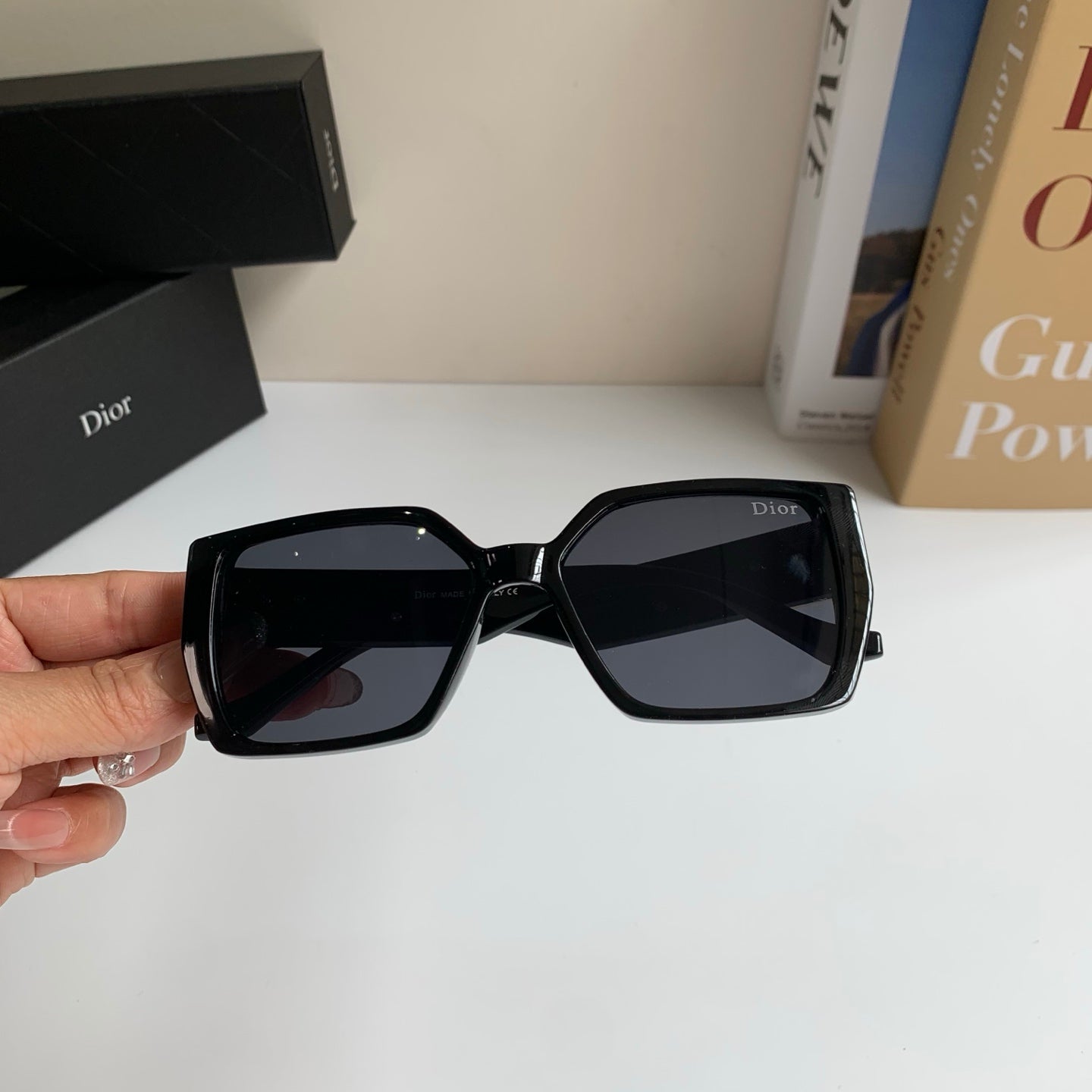Dior Polarized Square Black Lens Sunglasses for Men & Women - 371932 - detail image 4