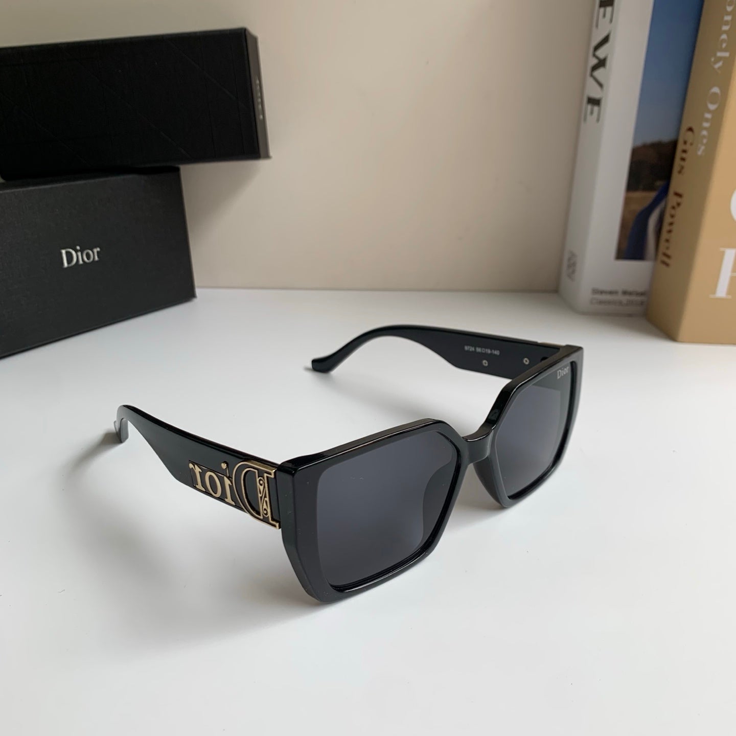 Dior Polarized Square Black Lens Sunglasses for Men & Women - 371932