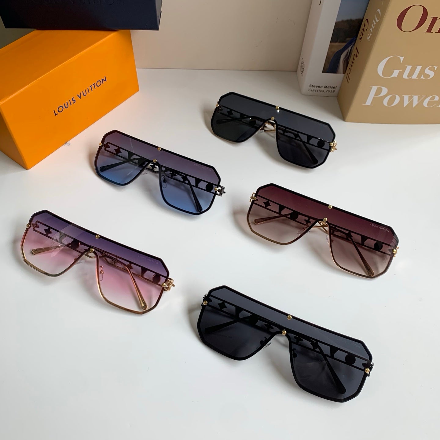 Louis Vuitton Square Red Lens Sunglasses for Men & Women - 381870 - detail image 9