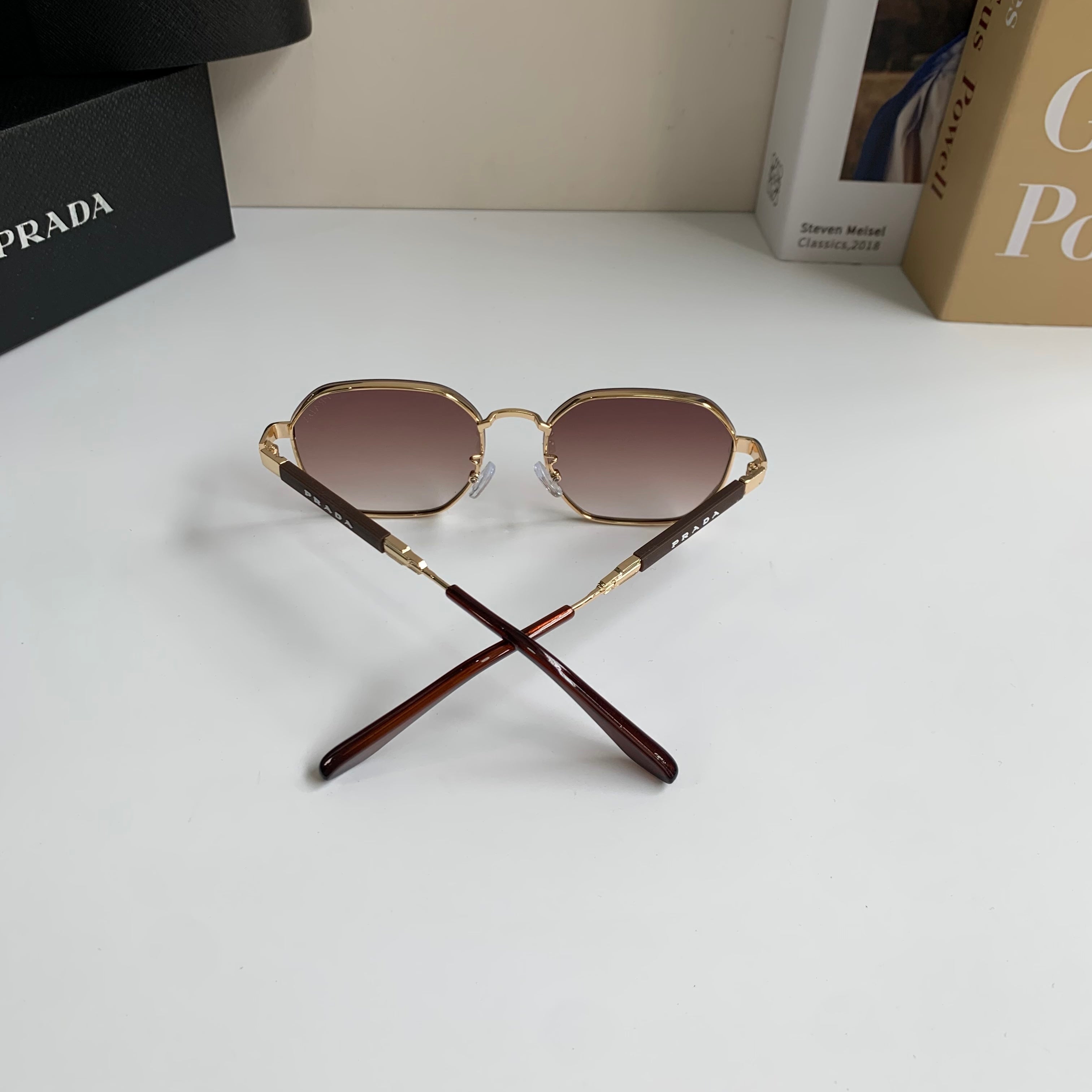 Prada Metal Fashion Red Lens Sunglasses for Men & Women - detail image 8