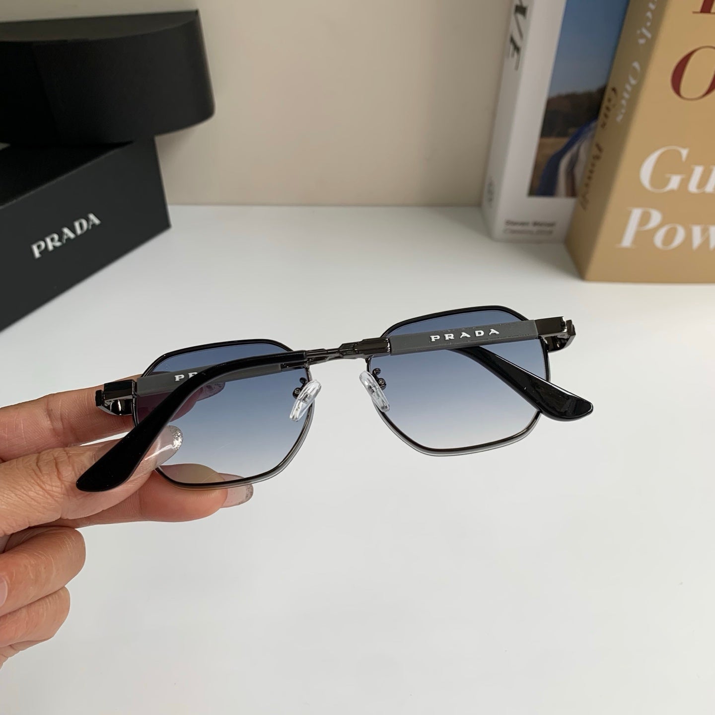 Prada Metal Fashion Silver Lens Sunglasses for Men & Women - 465597 - detail image 8