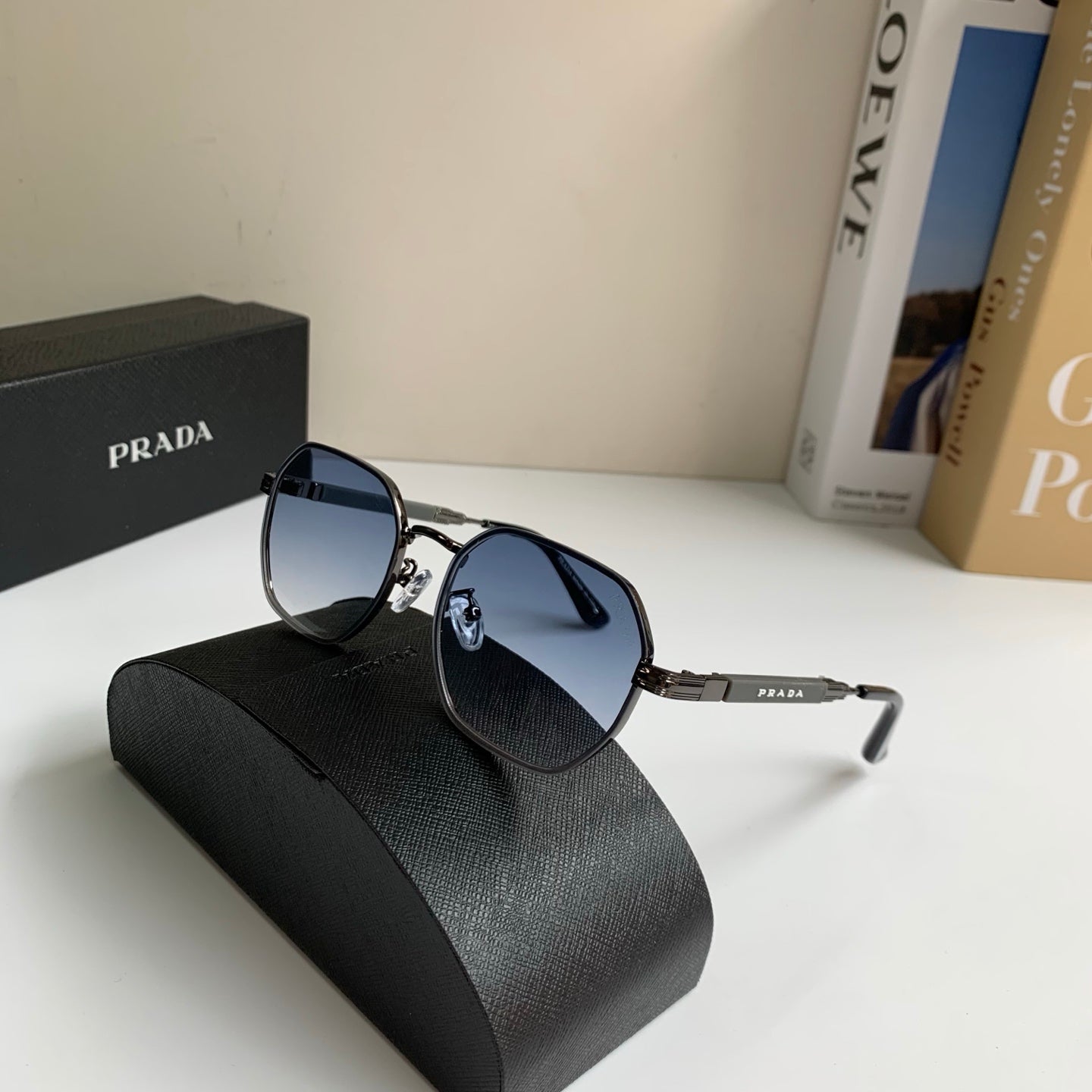 Prada Metal Fashion Silver Lens Sunglasses for Men & Women - 382587 - detail image 4