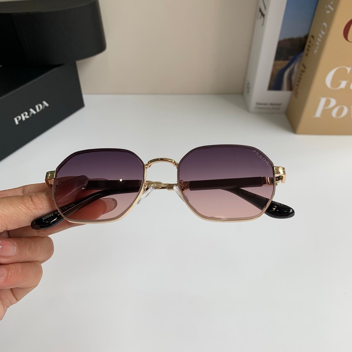 Prada Metal Fashion Silver Lens Sunglasses for Men & Women - 465598 - detail image 3