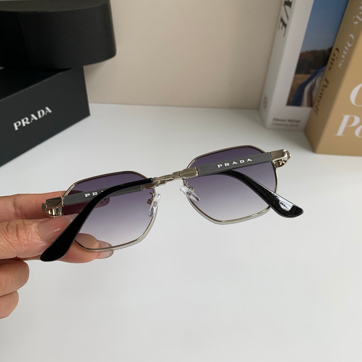 Prada Metal Fashion Silver Lens Sunglasses for Men & Women - 465599 - detail image 8