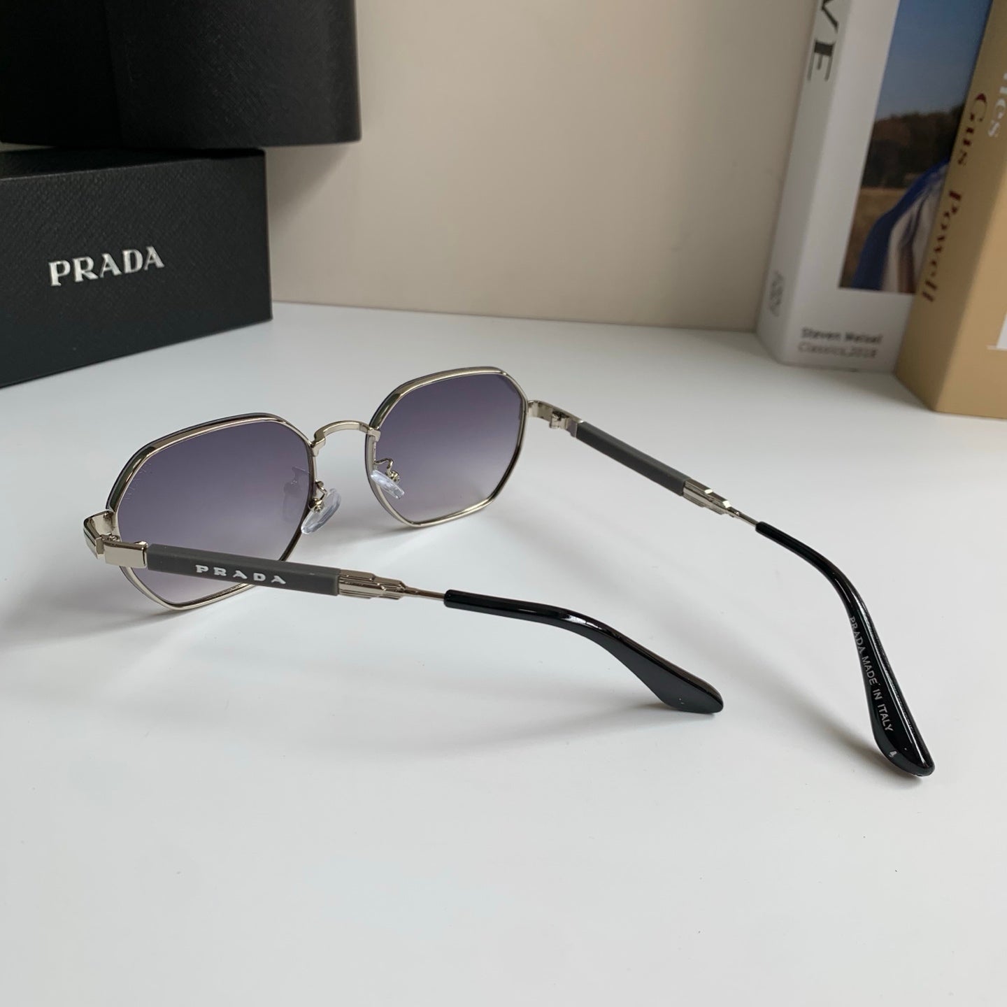 Prada Metal Fashion Silver Lens Sunglasses for Men & Women - 465599 - detail image 6