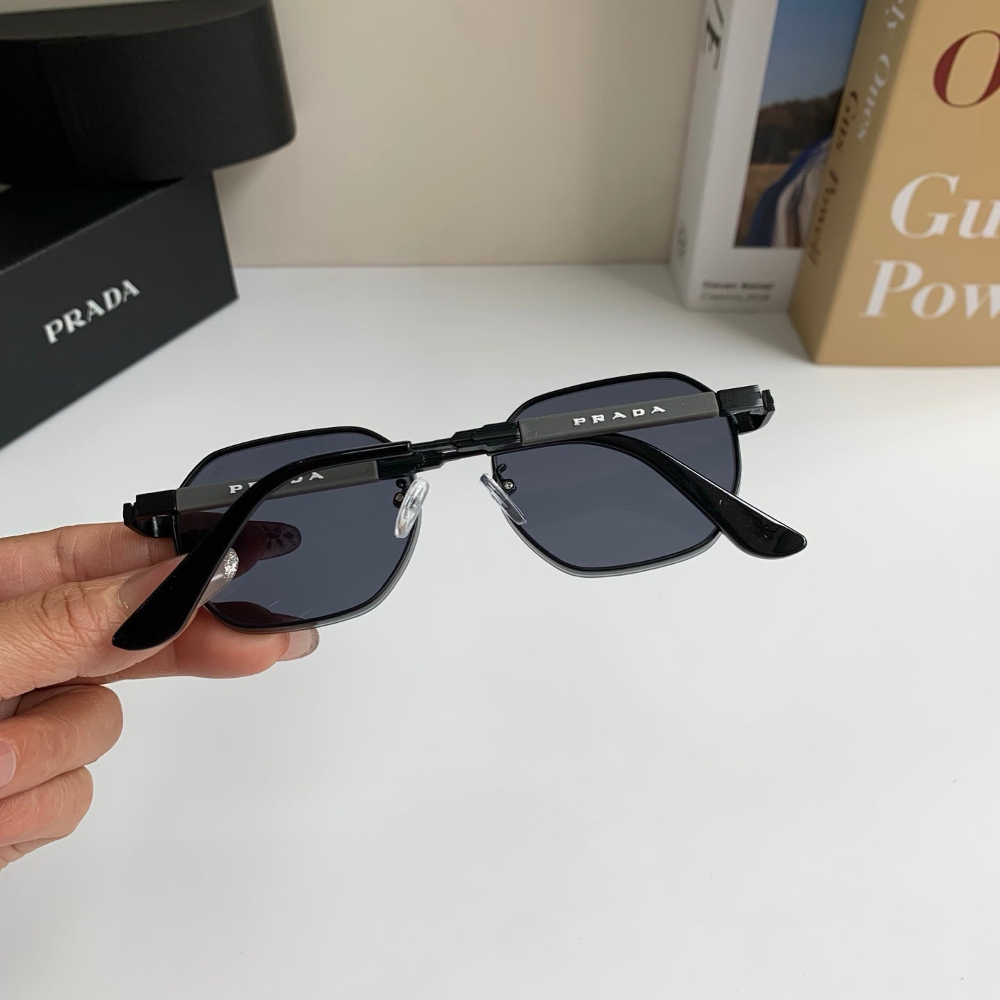 Prada Metal Fashion Silver Lens Sunglasses for Men & Women - 465600 - detail image 6
