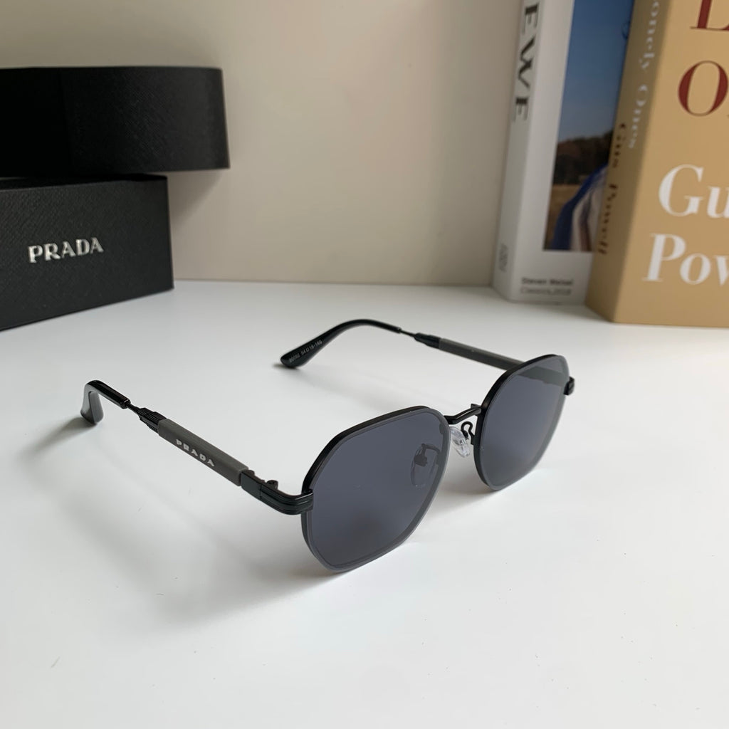 Prada Metal Fashion Silver Lens Sunglasses for Men & Women - 465600