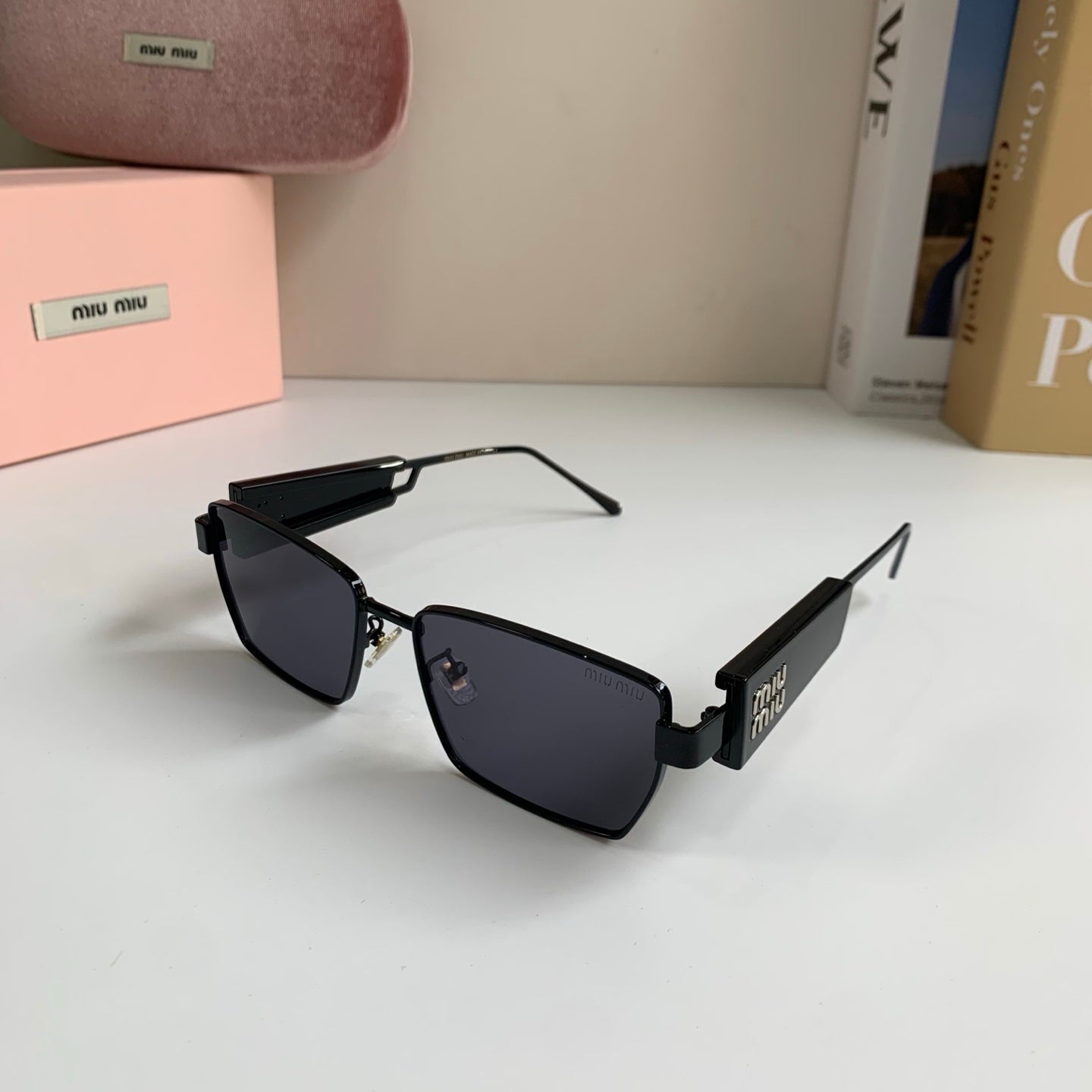 Miu Miu Metal Square Silver Lens Sunglasses for Men & Women - 383000 - detail image 2