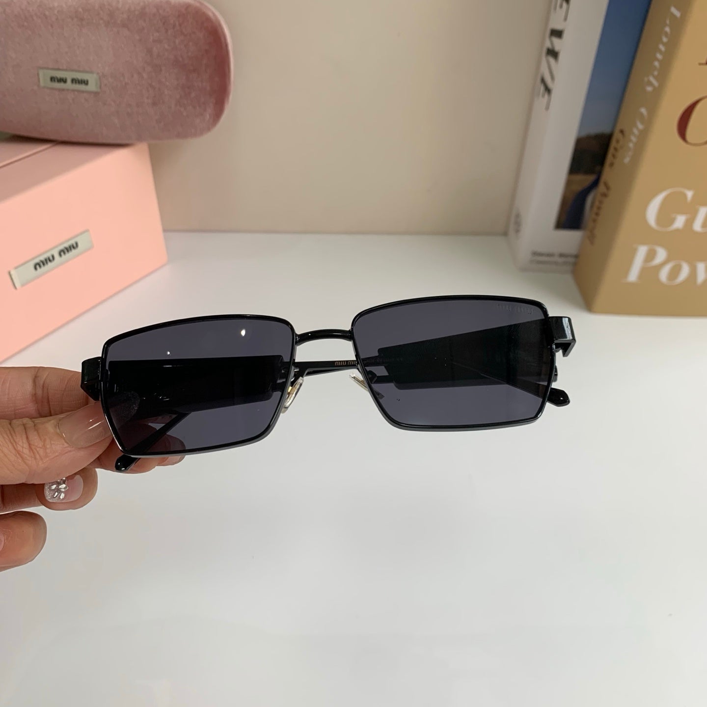 Miu Miu Metal Square Silver Lens Sunglasses for Men & Women - 466125 - detail image 4