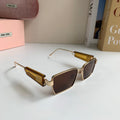 Miu Miu Metal Square Brown Lens Sunglasses for Men & Women - 383001