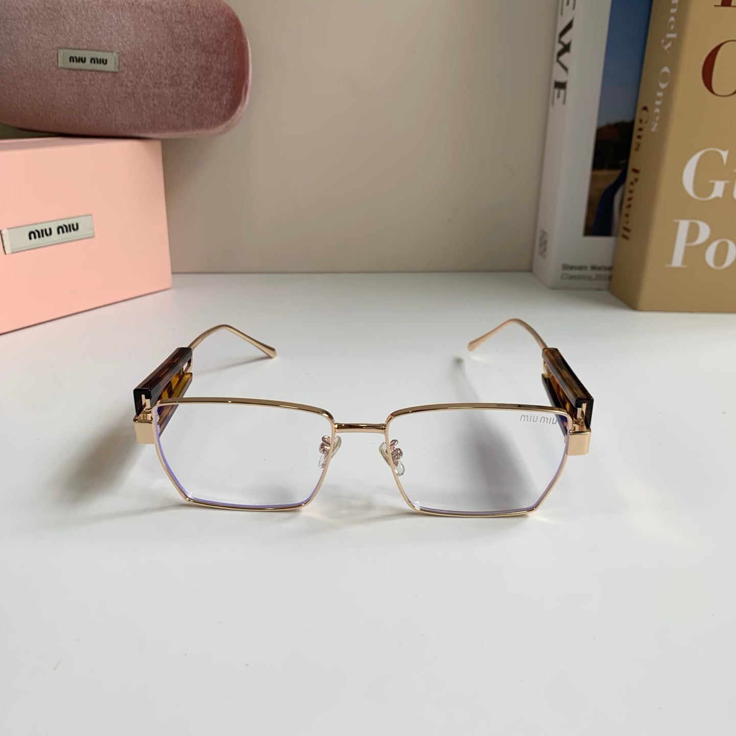 Miu Miu Metal Square Silver Lens Sunglasses for Men & Women - 383002 - detail image 5