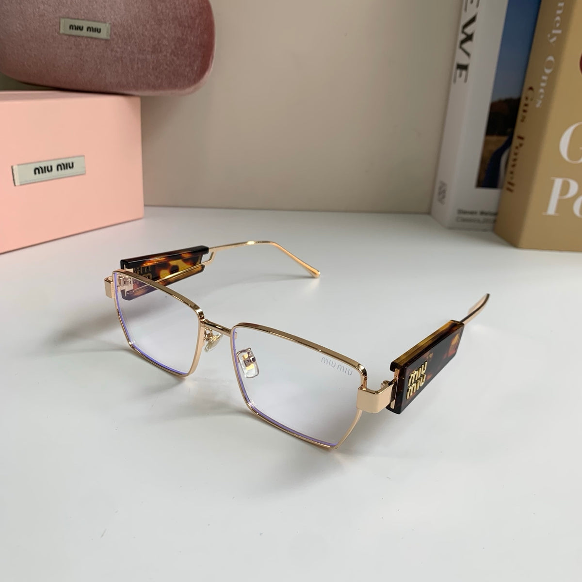 Miu Miu Metal Square Silver Lens Sunglasses for Men & Women - 383002 - detail image 2