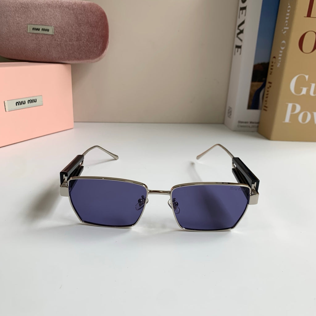 Miu Miu Metal Square Silver Lens Sunglasses for Men & Women - 383003 - detail image 3