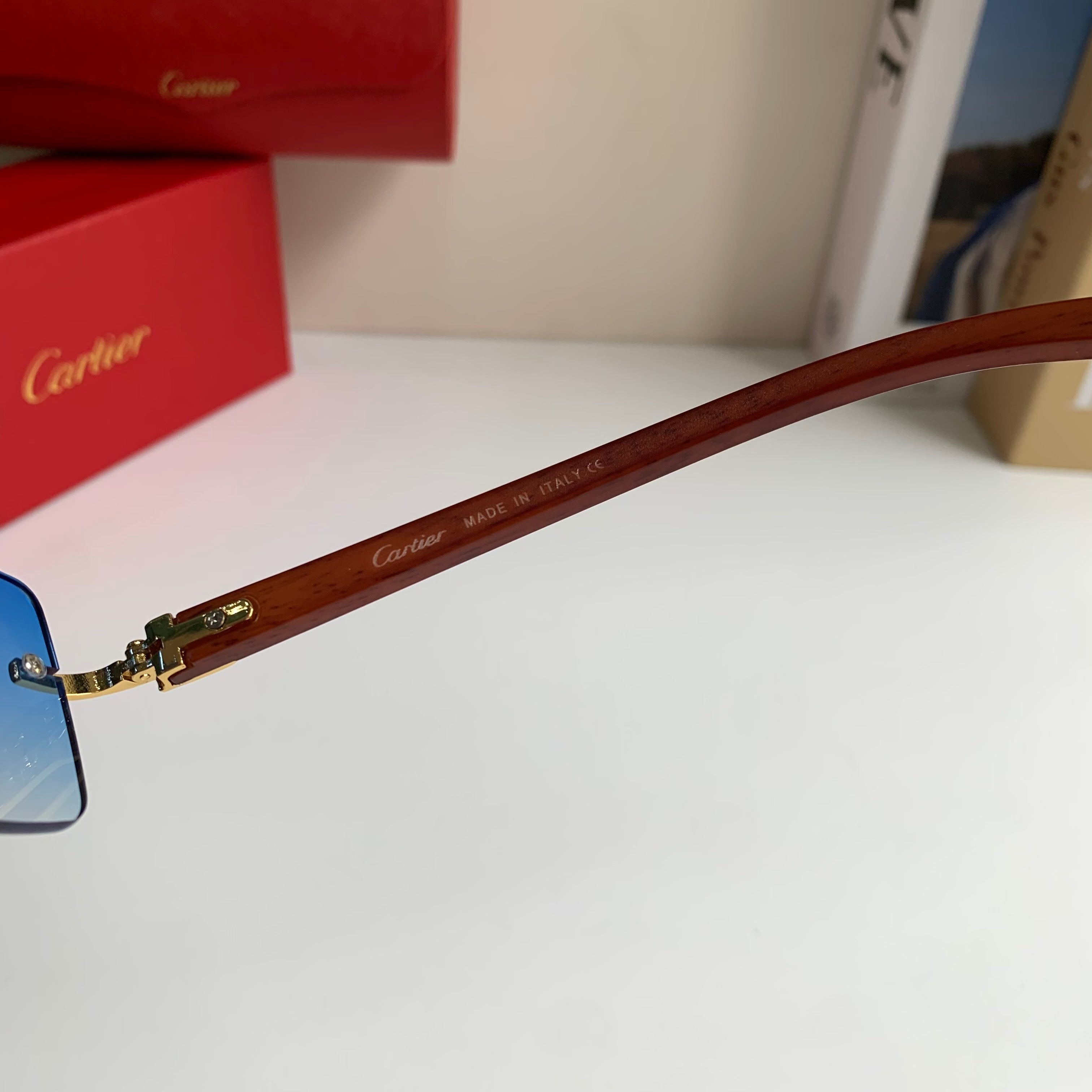 Cartier Fashion Blue Lens Sunglasses for Men & Women - 398974 - detail image 6