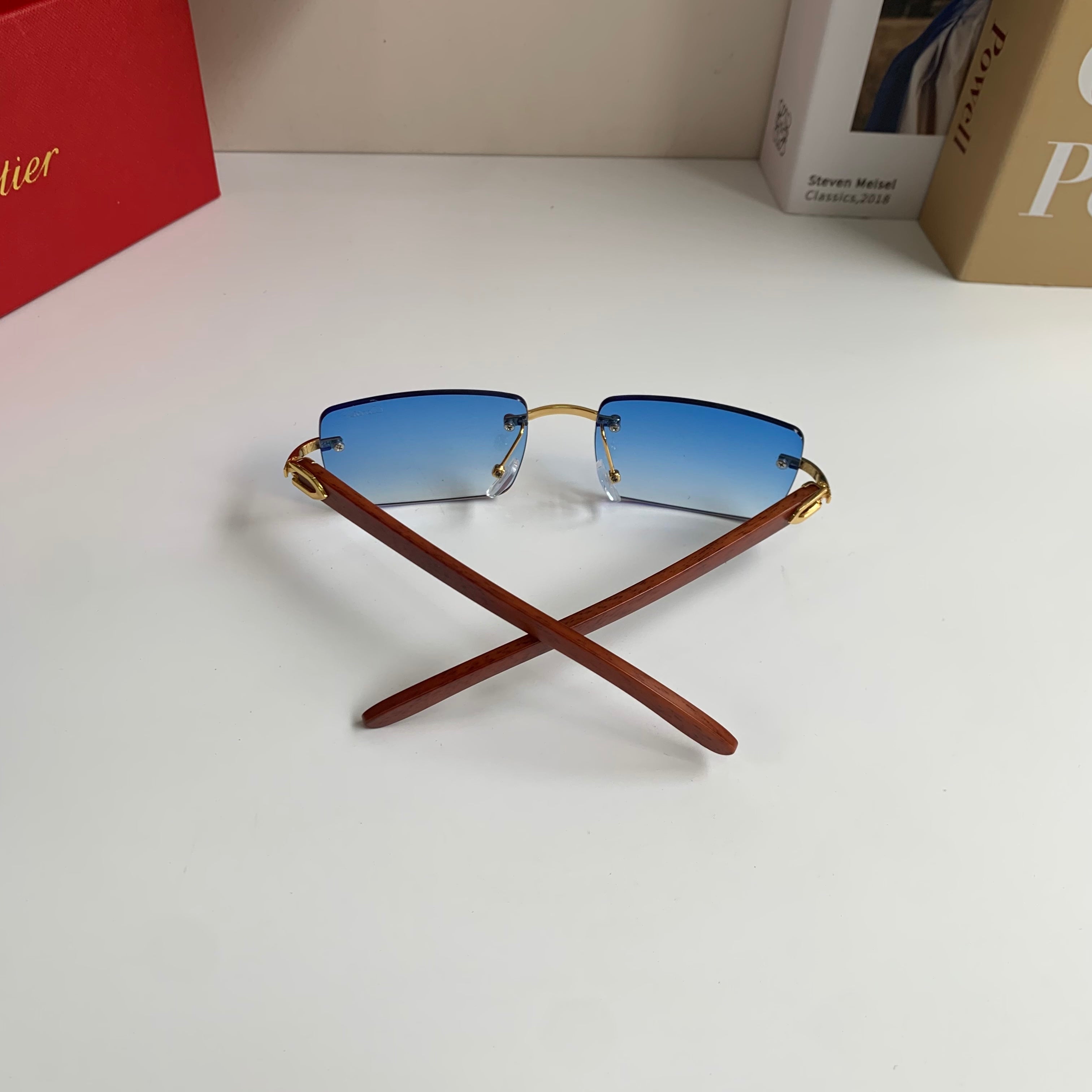 Cartier Fashion Blue Lens Sunglasses for Men & Women - 398974 - detail image 7