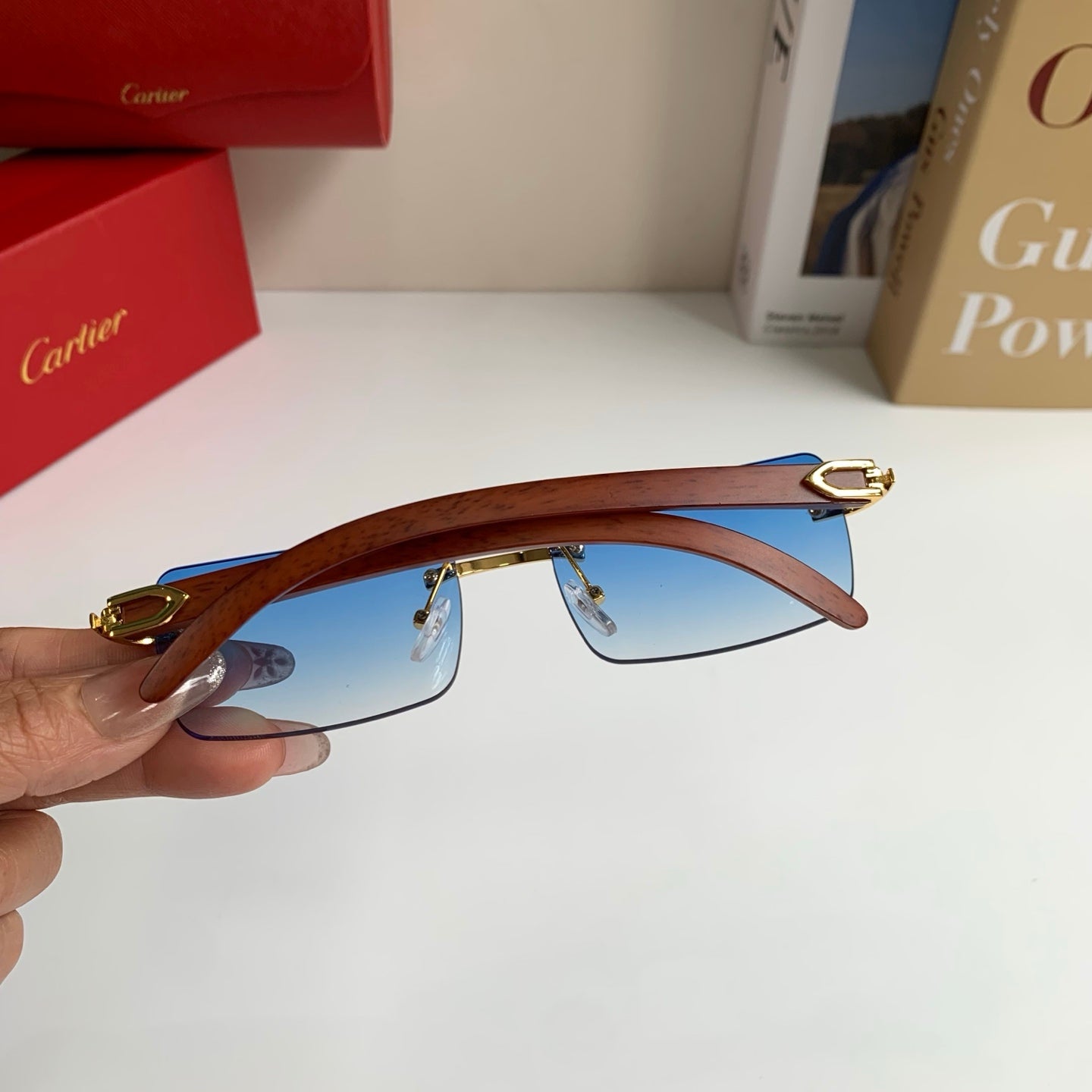 Cartier Fashion Blue Lens Sunglasses for Men & Women - 398974 - detail image 8