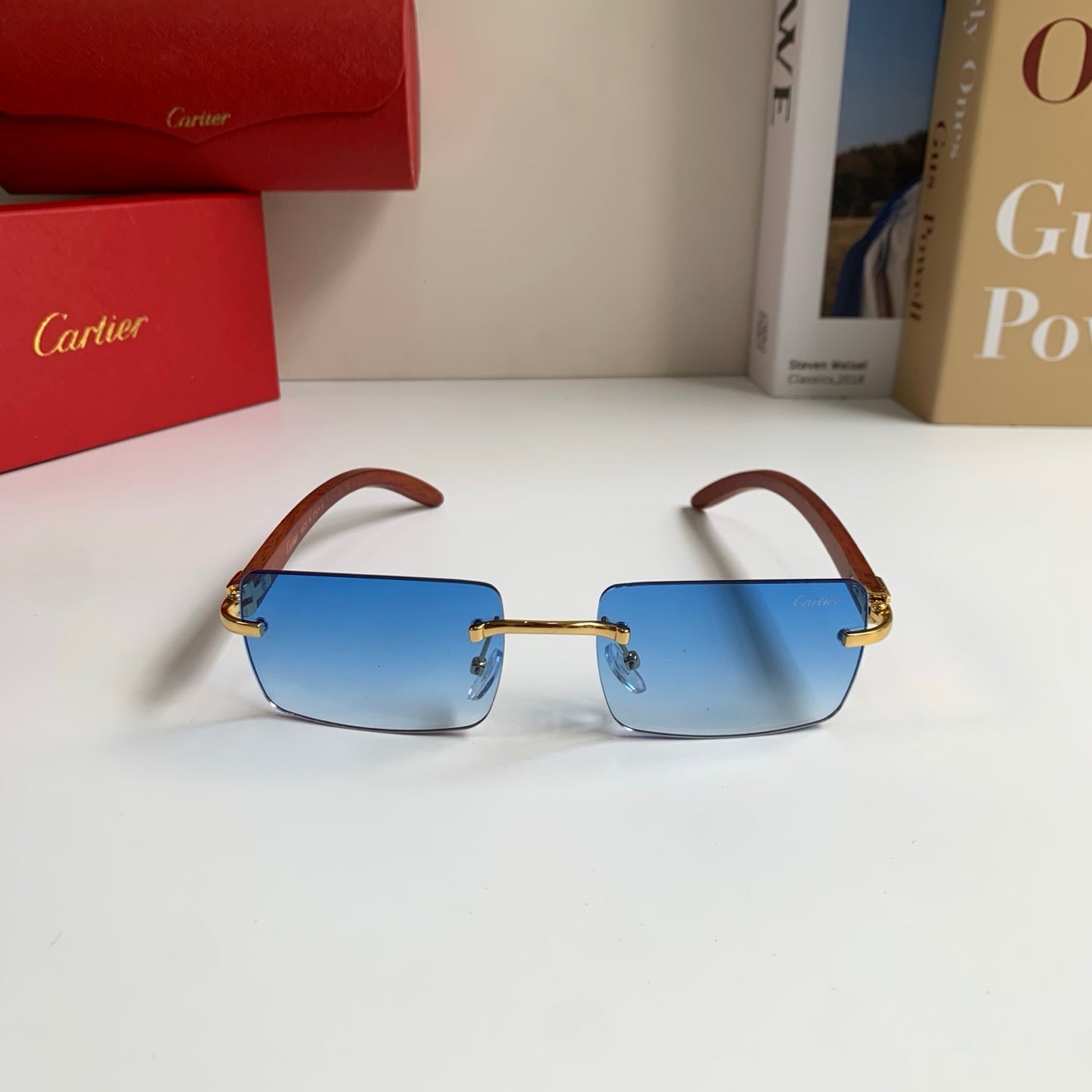 Cartier Fashion Blue Lens Sunglasses for Men & Women - 493651 - detail image 3