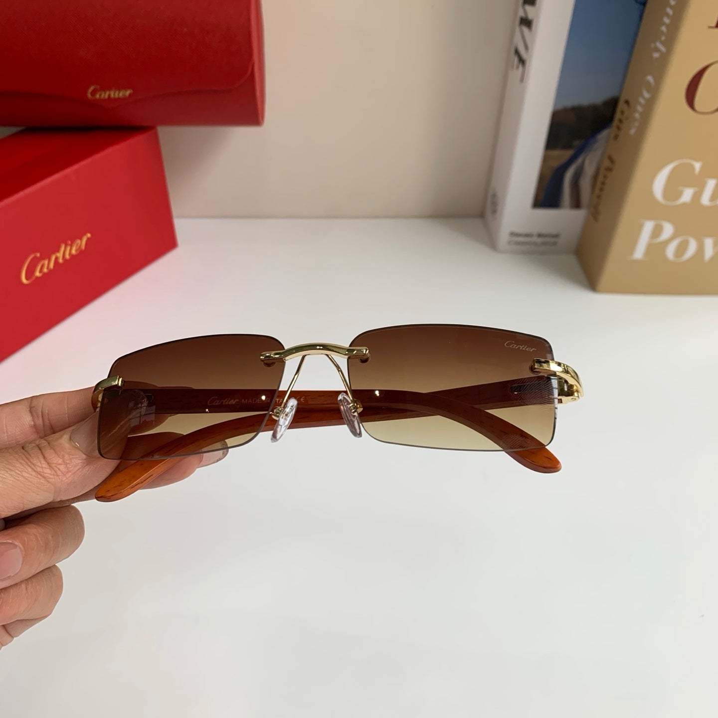 Cartier Fashion Brown Lens Sunglasses for Men & Women - 398975 - detail image 3
