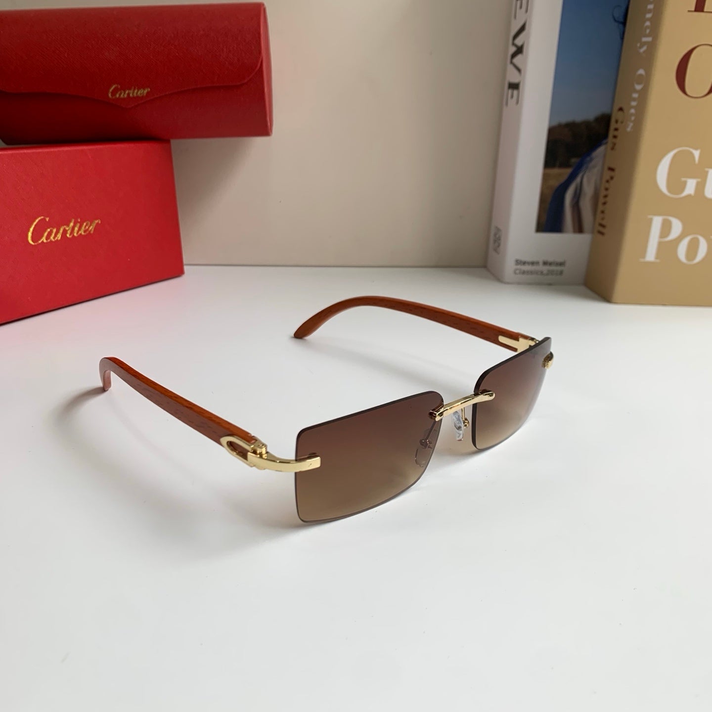 Cartier Fashion Brown Lens Sunglasses for Men & Women - 398975