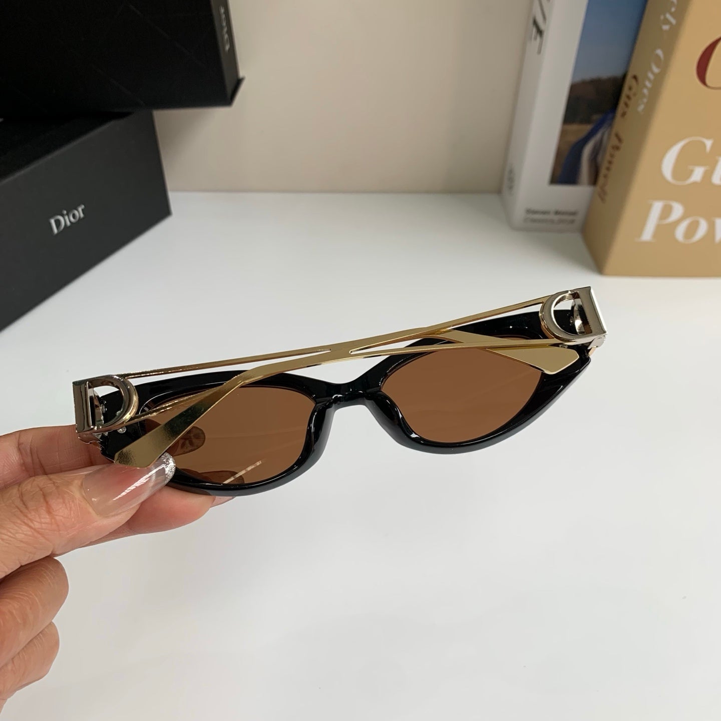 Dior Cat-Eye Black Lens Sunglasses for Men & Women - detail image 6