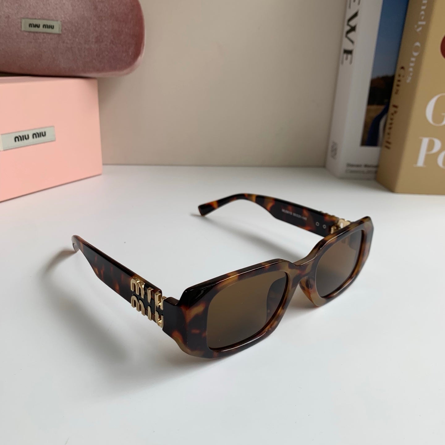 Miu Miu Square Black Lens Sunglasses for Men & Women - 399250