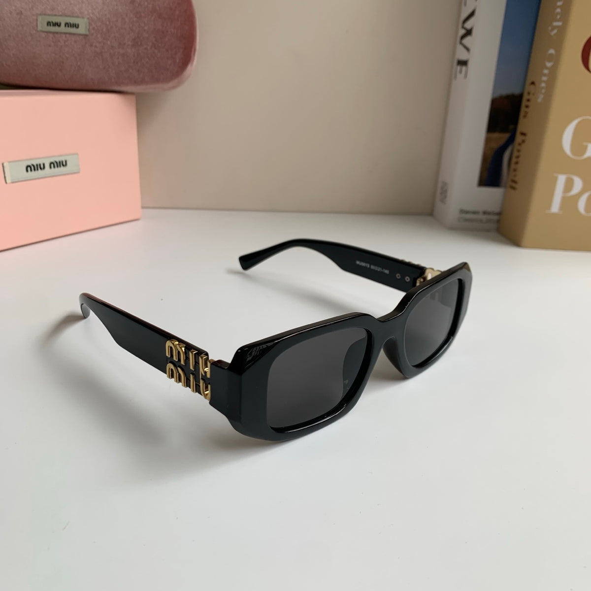 Miu Miu Square Black Lens Sunglasses for Men & Women - 399251