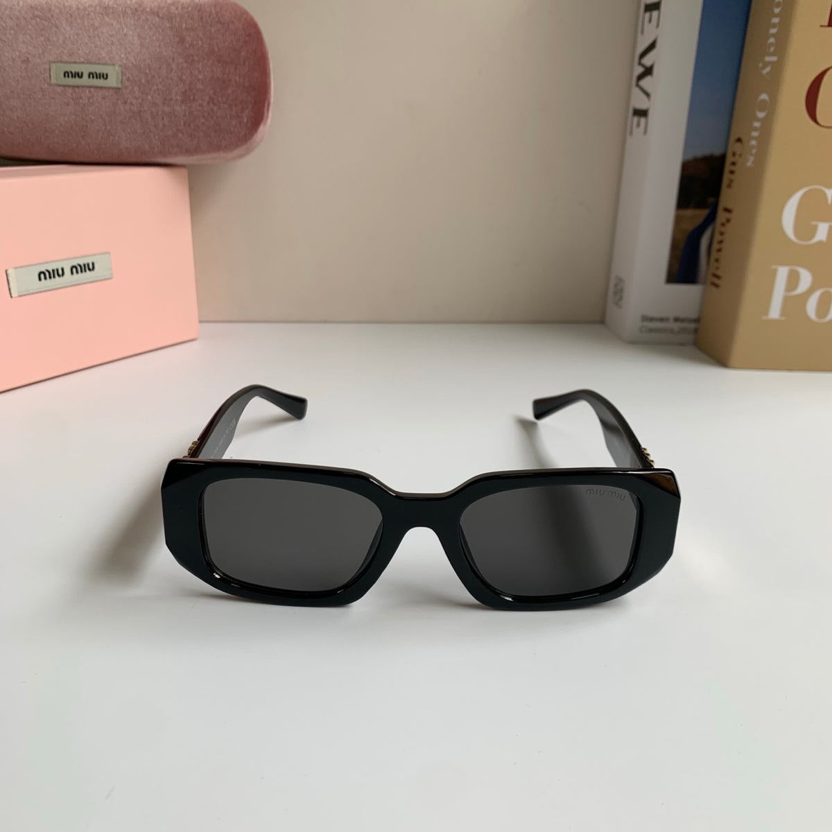 Miu Miu Square Black Lens Sunglasses for Men & Women - 399251 - detail image 5