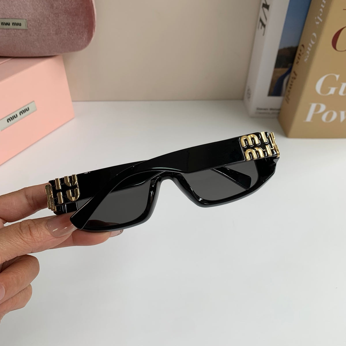 Miu Miu Square Black Lens Sunglasses for Men & Women - 399251 - detail image 7