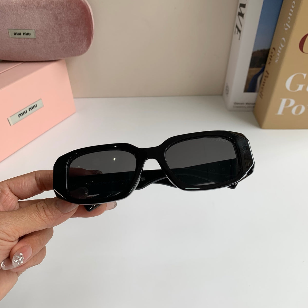 Miu Miu Square Black Lens Sunglasses for Men & Women - 399251 - detail image 3