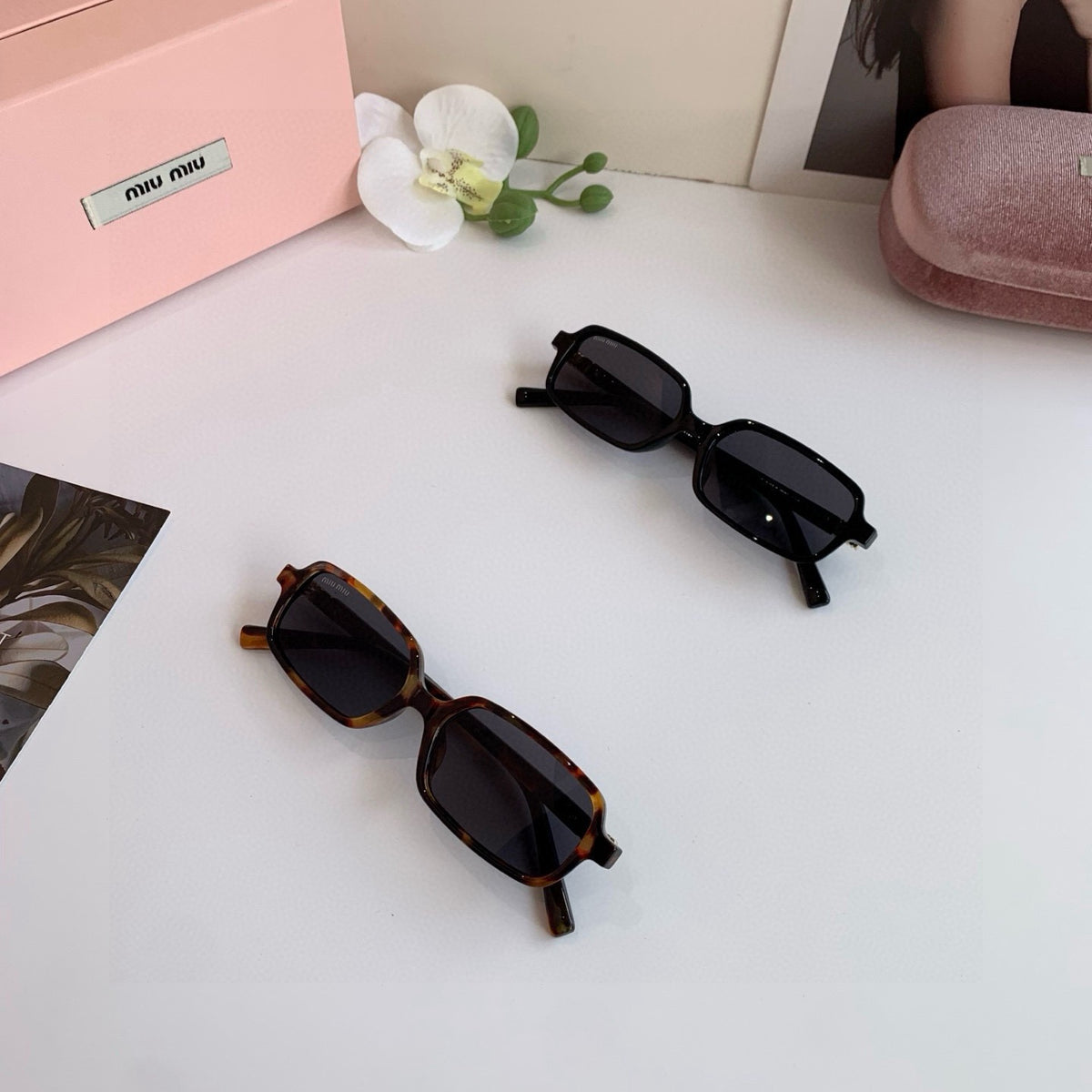 Miu Miu Square Black Lens Sunglasses for Men & Women - 416252 - detail image 4