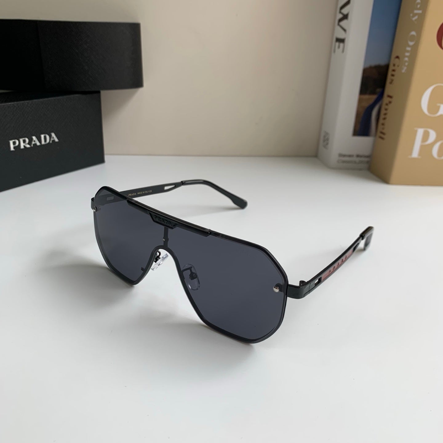Prada Oversized Black Lens Sunglasses for Men & Women - detail image 2