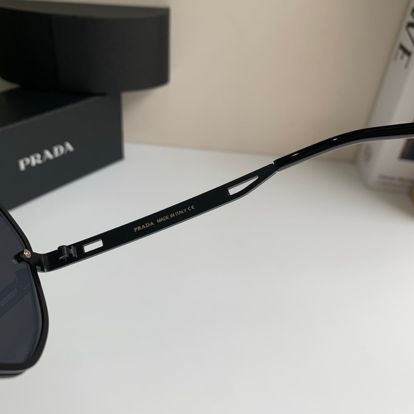 Prada Oversized Black Lens Sunglasses for Men & Women - detail image 6