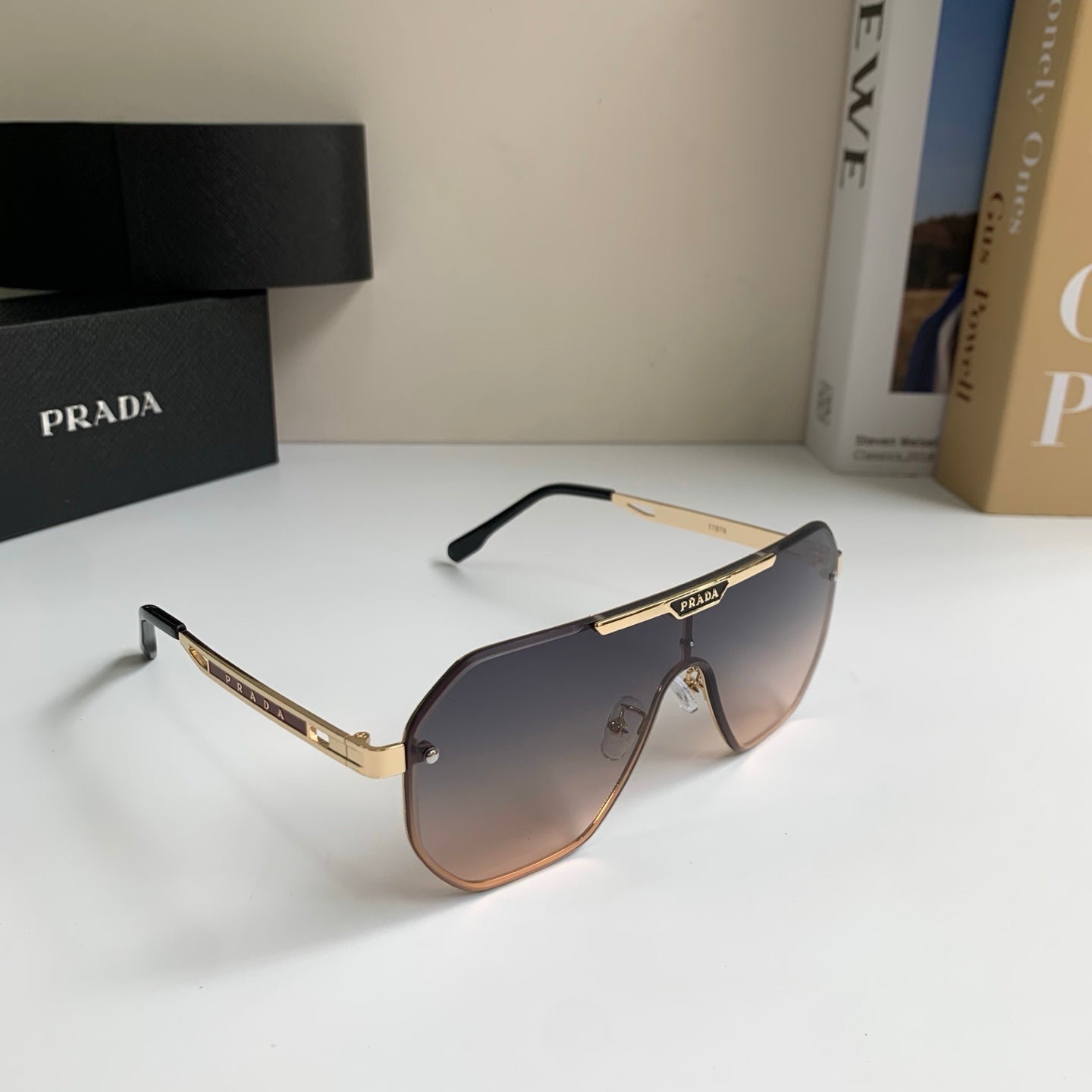 Prada Oversized Silver Lens Sunglasses for Men & Women - 487033