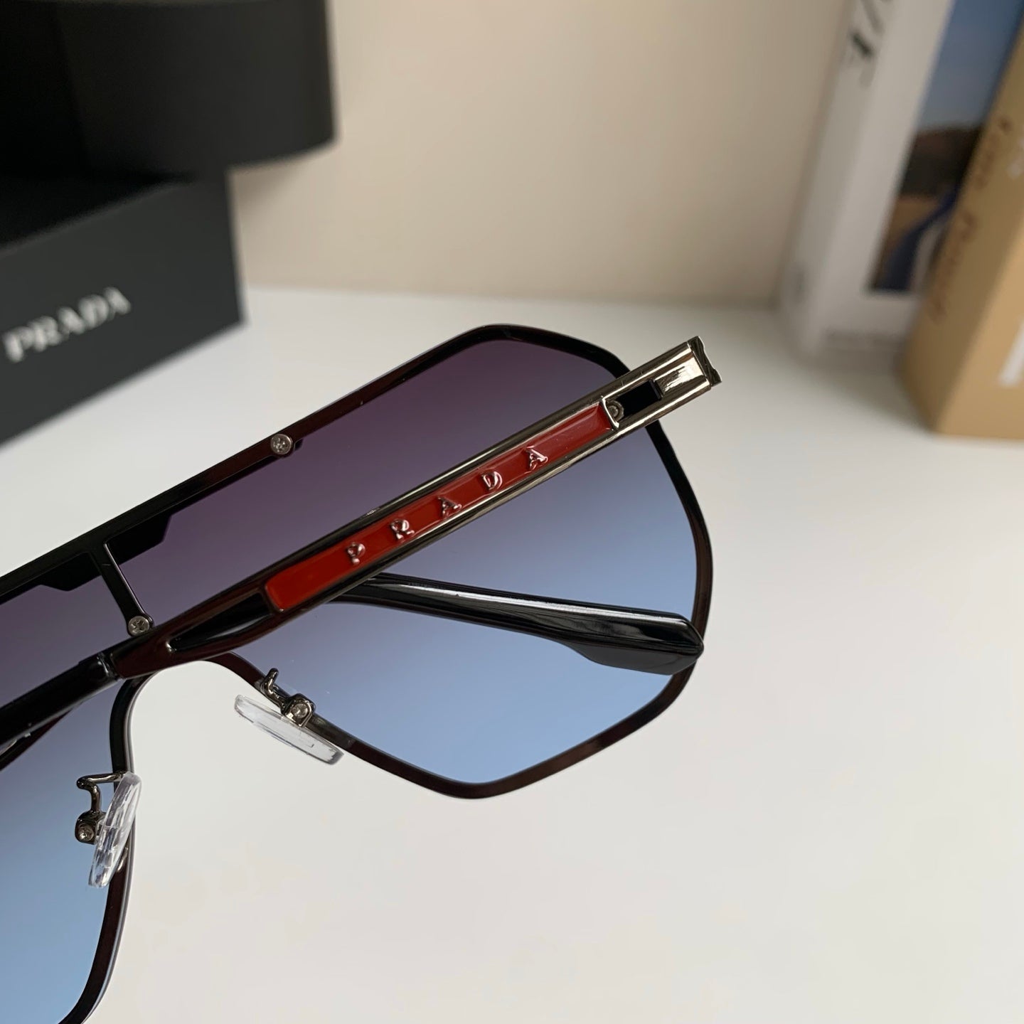 Prada Oversized Silver Lens Sunglasses for Men & Women - 487034 - detail image 7